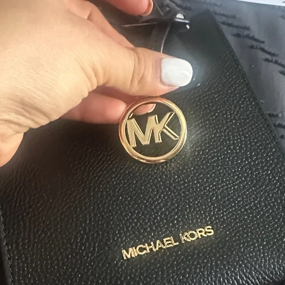 Michael Kors Black Mini Bag with Gold Accents - Picture 3 of 5
